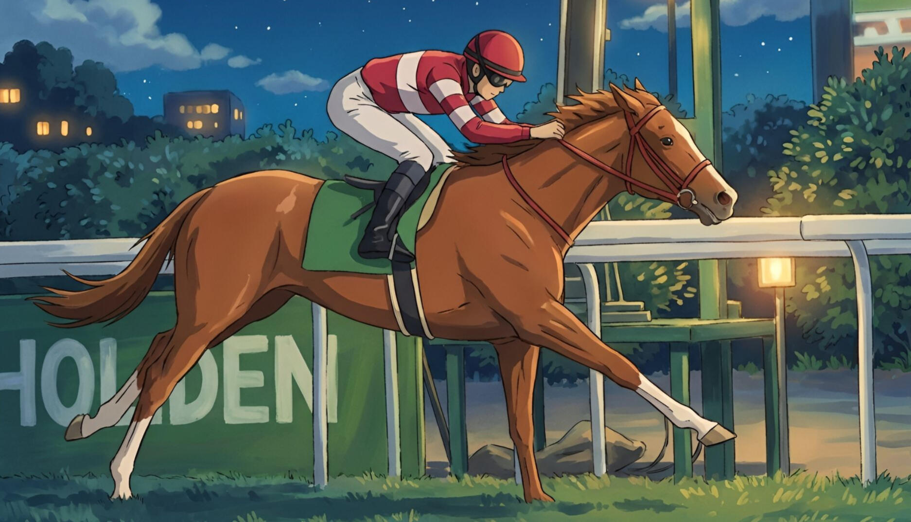 Racehorse and Jockey Yahagi Horse winning Japan Derby